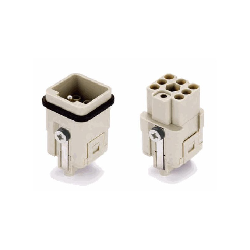 Insert HQ, Raccordement à Sertir, mâle, 7 pin, 10A, Polycarbonate, 3A 